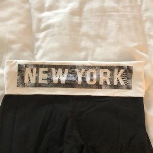 Victoria secret pants. Size medium hardly worn. New York in rhinestones on back